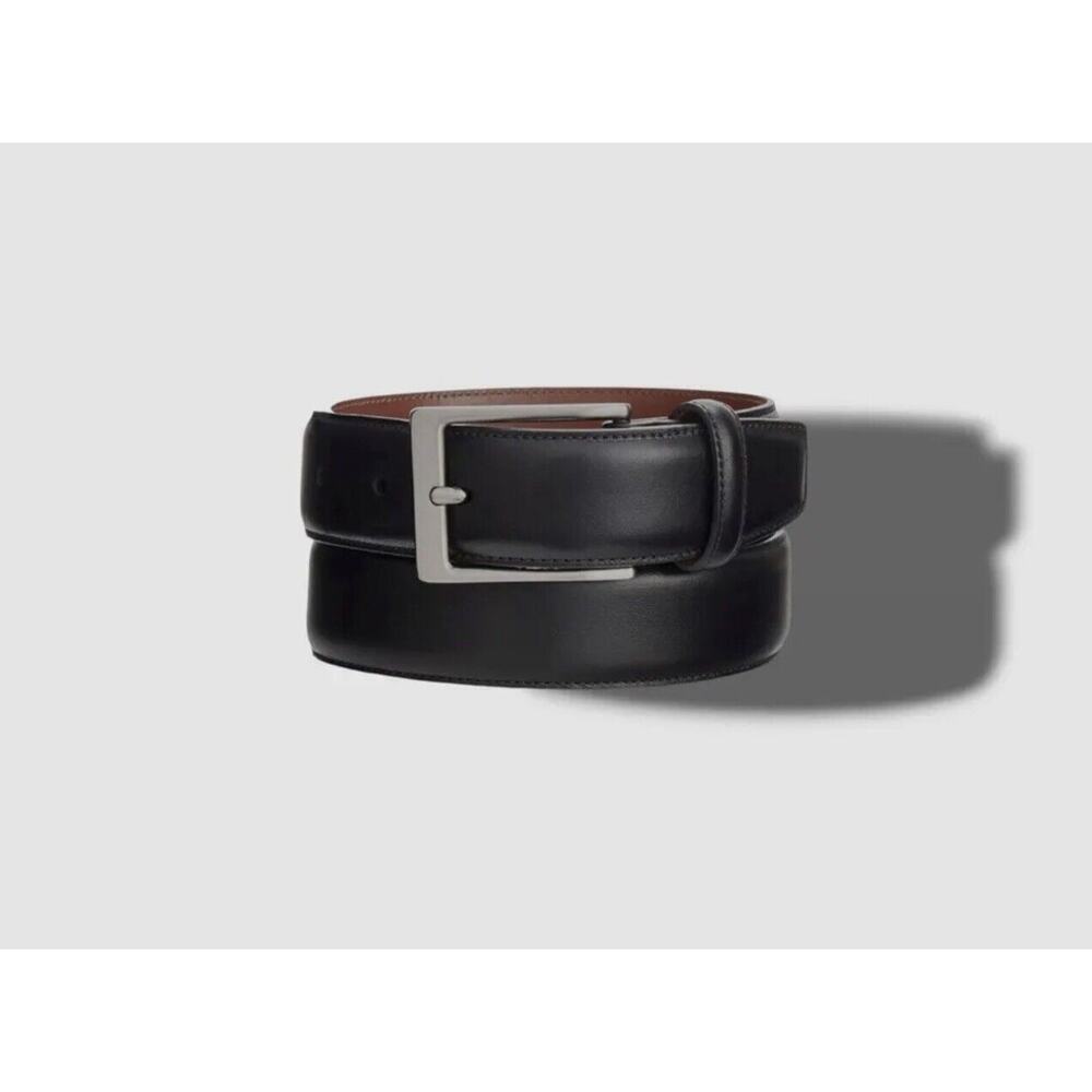 Perry Ellis Belt Bonded Faux Leather Dress Black Mens Sz 50/125 Big And Tall NWT - Picture 1 of 14